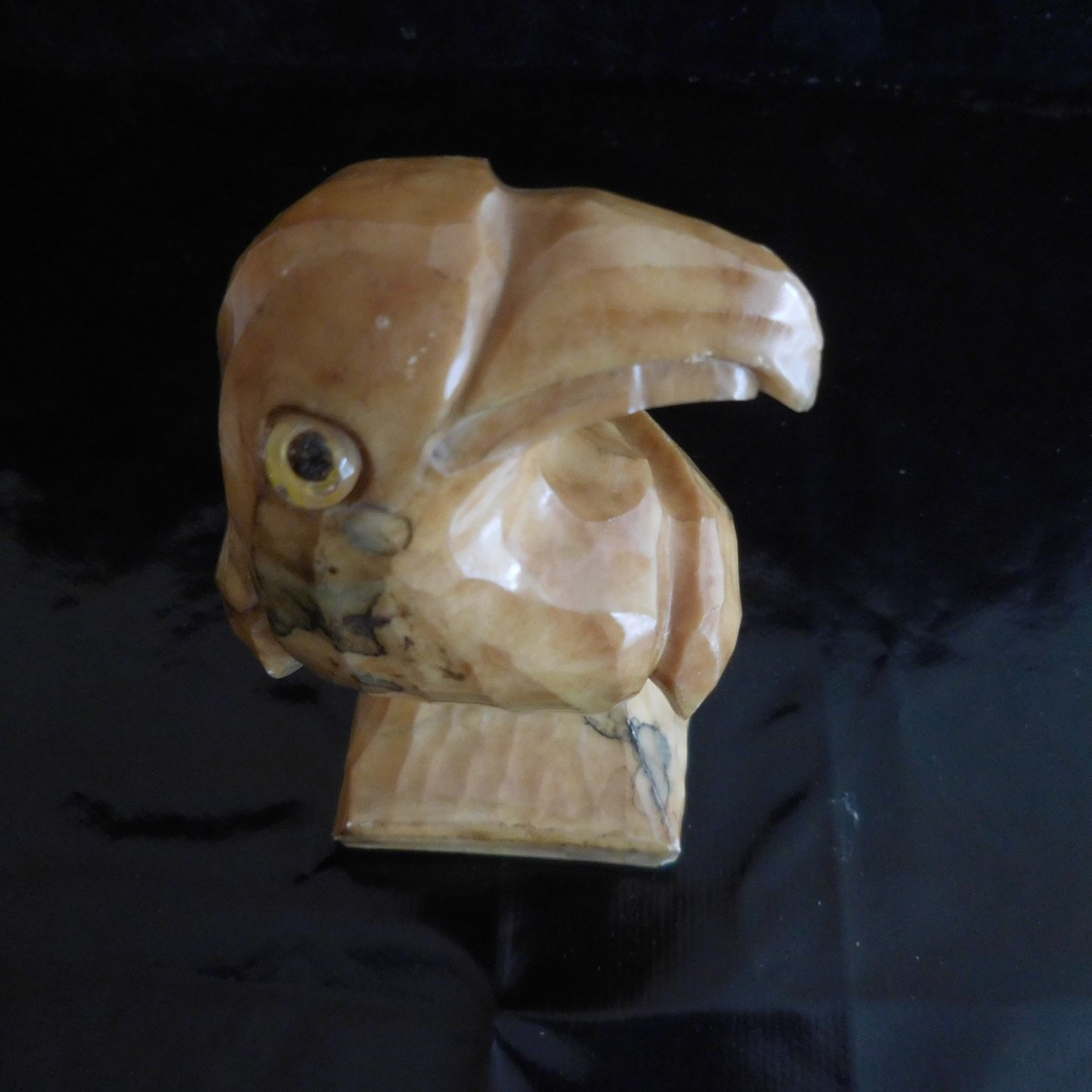 Figurine Perroquet Contemporaine en laiton, marbre Doré 43x21x12 cm