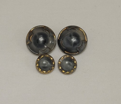Boutons De Manchette Vintage SWANK Ton Or Avec Motif Bouddha Et Pierre Moonglow