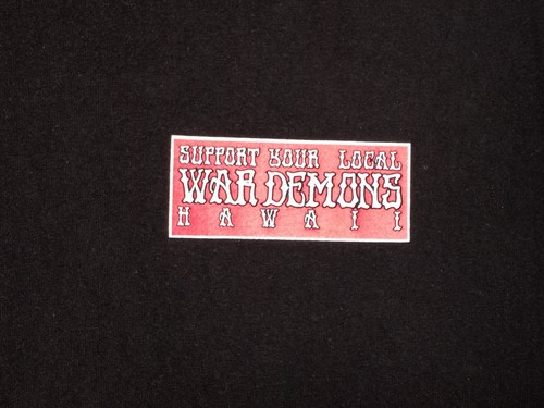 RARE Outlaw MC Support War Demons Hawaii 1% MC Black T-shirt Size Large* - Picture 5 of 7