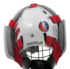 Nash Hockey Goalie Pro Harness | Red Blue Black Beige Helmet Strap Painted Mask