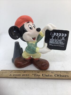 Disney MGM STUDIOS DIRECTOR Mickey Mouse Ceramic Figure Figurine 1987 JAPAN