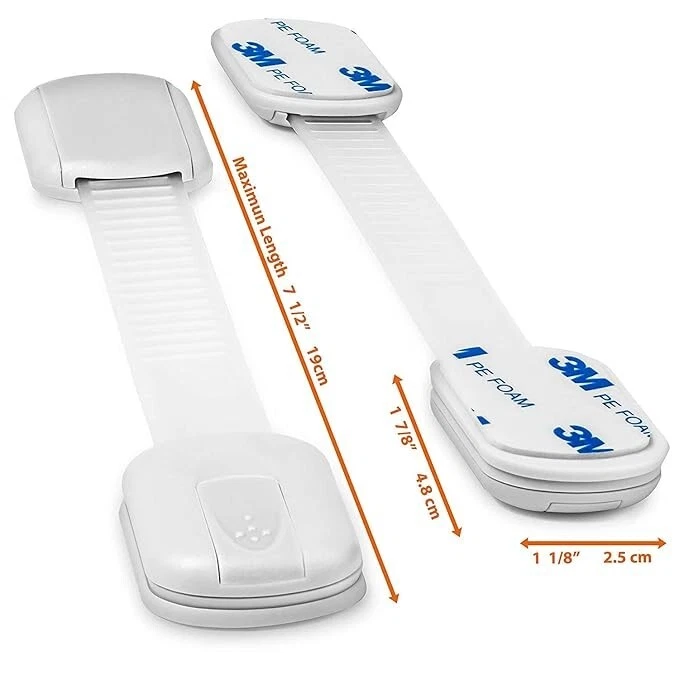 Child Safety Strap Locks 10‑Pack Adjustable Cabinet & Drawer Baby Proofing Locks - Image 4 of 4