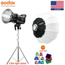 US Godox SL60IID COB LED Video Continuous Light+65cm Lantern Softbox Stand Kit