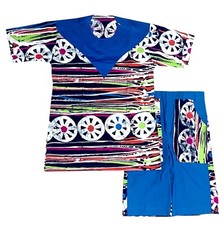 Mens Ethnic African Print 2 Piece Short Sleeve And Short set size medium