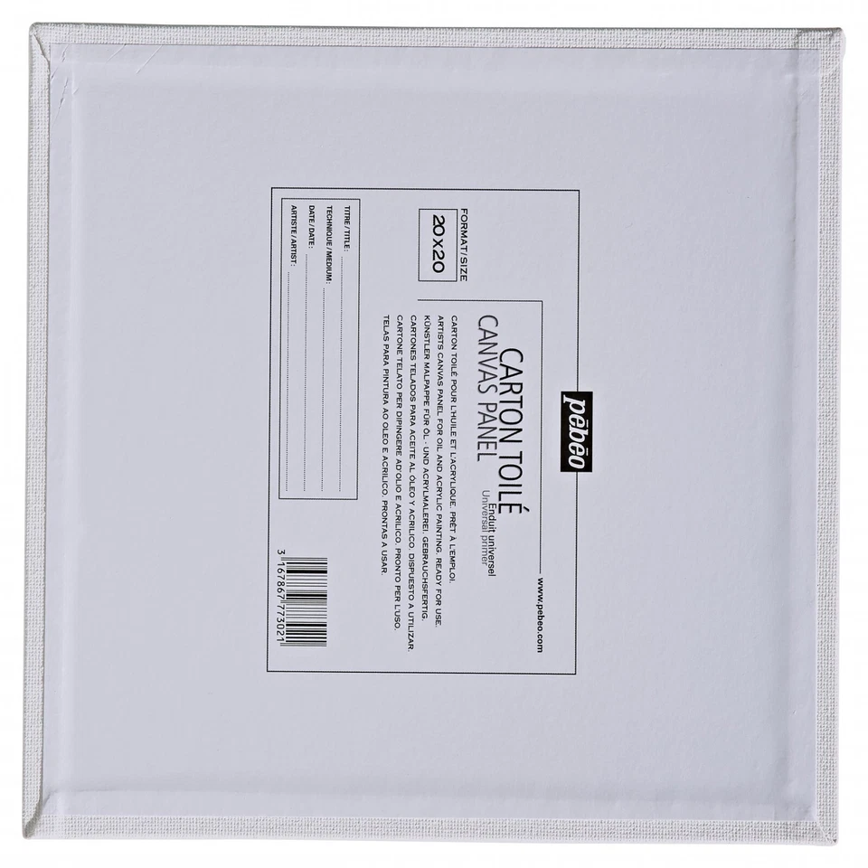 Tableros cuadrados de lona de algodón sintético blanco Pebeo para pintura acrílica y al óleo 20 cm Foto 2 de 2