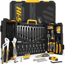 124PC Hand Tools Kit Set for Auto Repair, Home, Garrage and Mechanics by Hi-Spec