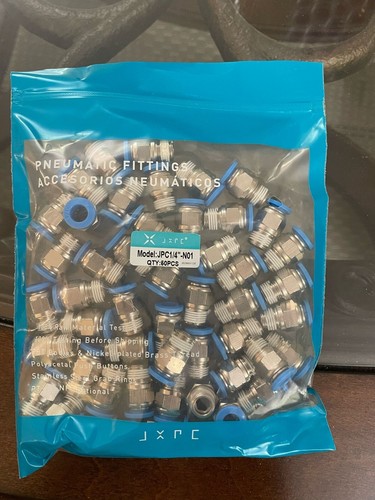 100 Tubo Pneumatico 1/4" X 1/8" NPT Connettore Maschio Aria Push to Connect Raccordo - Foto 3 di 6