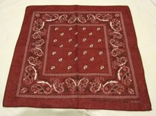 Unisex Maroon Burgundy Paisley Bandanna Face Mask,Head Wrap,Scarf,Wristband-New!