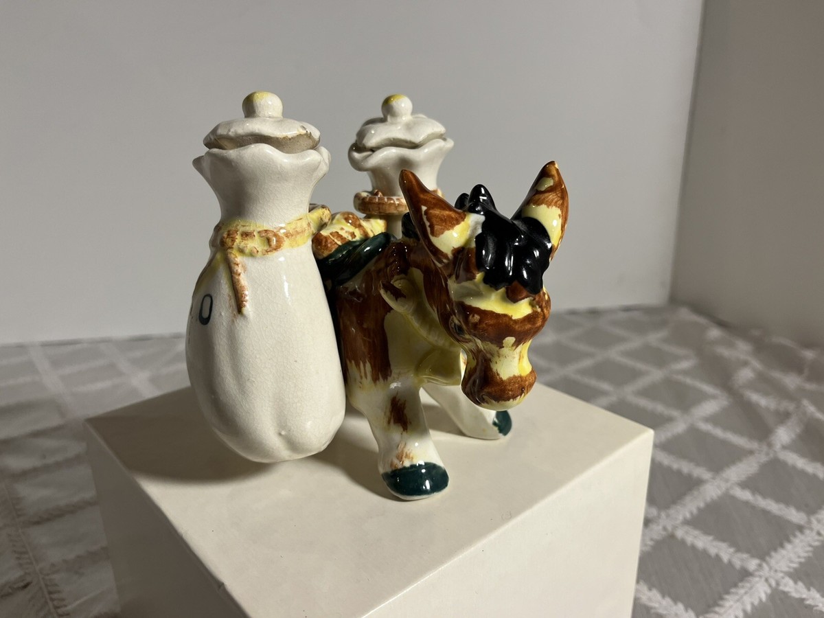 VINTAGE 1950's CERAMIC DONKEY CONDIMENT CADDY | eBay