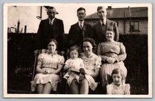 RPPC Family Photo Men Women Children Instant Family Postcard