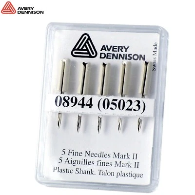5 x Avery Dennison Mark II Fine Fabric Tagging Gun Needles Kimble Tag Mk 2