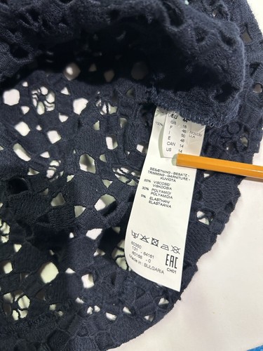 I’CONA BY ROBELL Designer Hoodie Knitted Dark Blue SIZE 14 Made In Bulgaria - Picture 4 of 5