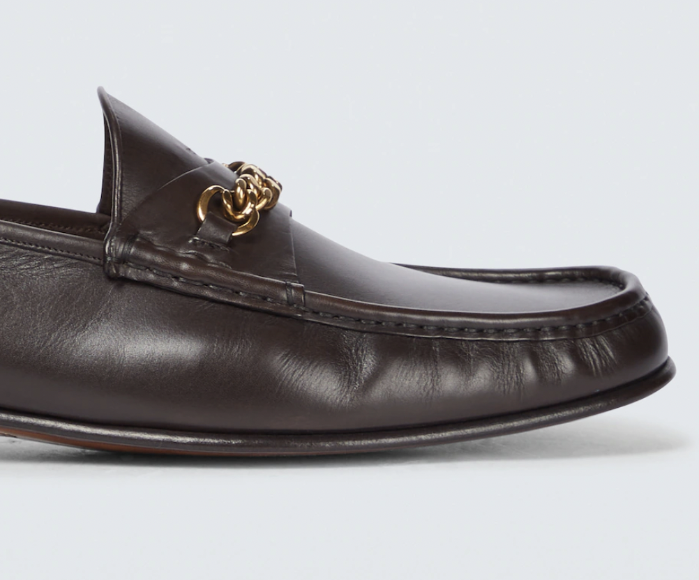 【関税込み】TOM FORD スリッパ & ローファー Tom Ford Calf Leather York Chain Gold Trimmed Loafers