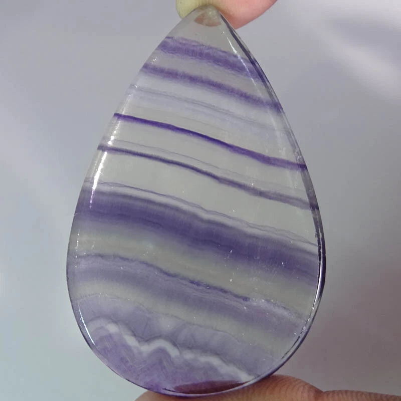 119.50 Cts Natural Purple Fluorite Pear Shape Cabochon Loose Gemstone 36X54X6 mm - Image 2 of 4