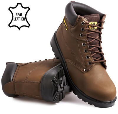 HERREN LEDER SICHERHEIT ARBEITSSTIEFEL STAHLKAPPE KNÖCHEL WANDERER SPORTSCHUHE SCHUHE GRÖSSE 6-13