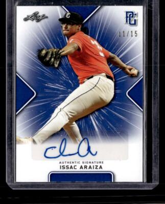 2021 Leaf Perfect Game National Showcase #BA-IA1 Issac Araiza Autos Blue AU,SN