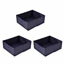 Set of 3 Black Nylon Drawer Organizer 11x4x9.5 in Brand New