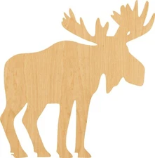 Moose 2 Laser Cut Out Wood Shape Craft Supply - Woodcraft Cutout
