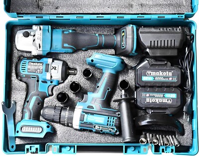 Avvitatore Makita Kit Attrezzi Elettrici 3 In 1 - Trapano, Smerigliatrice, Avvitatore A Impulsi, 2 Batterie Smerigliatrice E Avvitatore Impulsi - Foto 12
