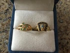 22K SOLID YELLOW GOLD FOR BABY OR CHILD 2 RINGS LOT  3.3 GRAMS SIZE 3 AND 3.5