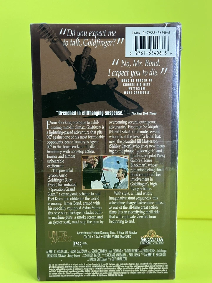 Goldfinger (VHS, 1995) The James Bond 007 Collection Sean Connery NOS Sealed Foto 3 de 4