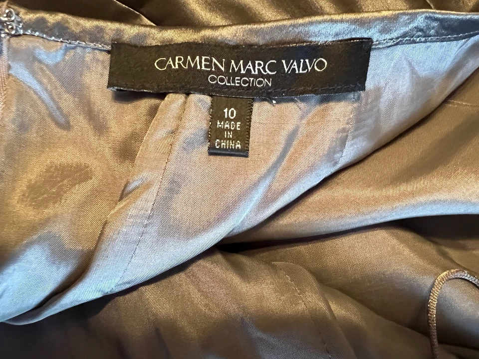 Maxi Falda Carmen Marc Valvo Colección Pistola Metal Talla 10 Foto 4 de 4