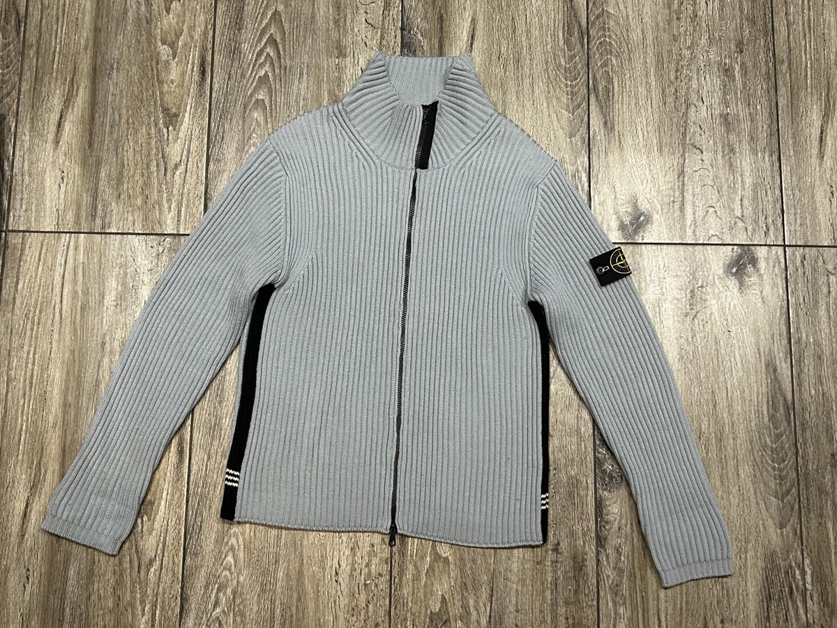 Vintage 2004 Stone Island Men's Sweater Full Zip Lampo 100 Vintage 2004 Stone Island Men's Sweater Full Zip Lampo 100