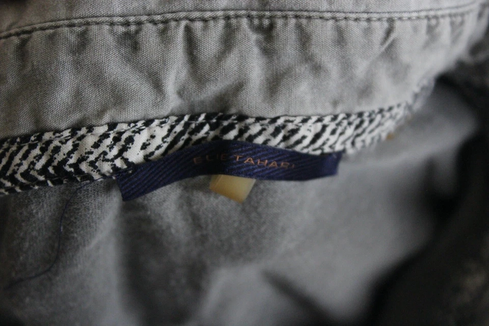 Elie Tahari Gray On Gray POLO SHIRT Large L Slim - Image 3 of 3