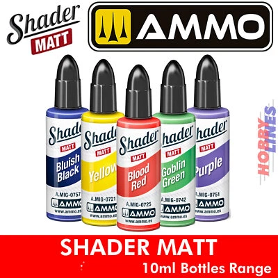 MATT SHADER Acrylic ALL COLOURS Paint Modelling Shaders AMMO By Mig Jimenez