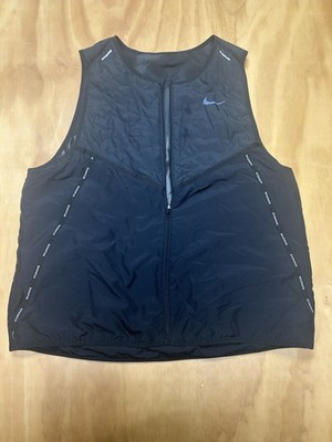 Nike Running Vest Therma Fit RN 56323 Black Quilted, Size XL Reversible