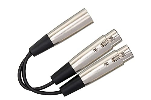 Hosa YXF-119 XLR3M to Dual XLR3F Y Cable, 6 Inch - Picture 4 of 4