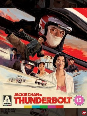 Thunderbolt Movie Poster Featuring Jackie Chan: A Retro Racing Action Masterpiec