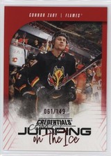 2024 Upper Deck Credentials Jumping on the Ice Red 61/149 Connor Zary #JI-CZ f6d