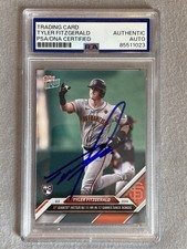 GIANTS- TYLER FITZGERALD AUTOGRAPH 2024 TOPPS NOW #519 11 HR 17 GAMES PSA SLAB