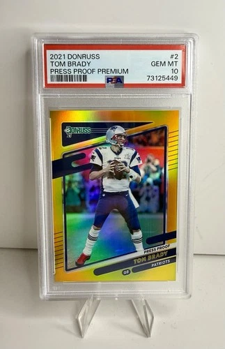 2021 Panini Donruss-Tom Brady-Gold Press Proof Premium-PSA 10-#2-Patriots ✨🔥