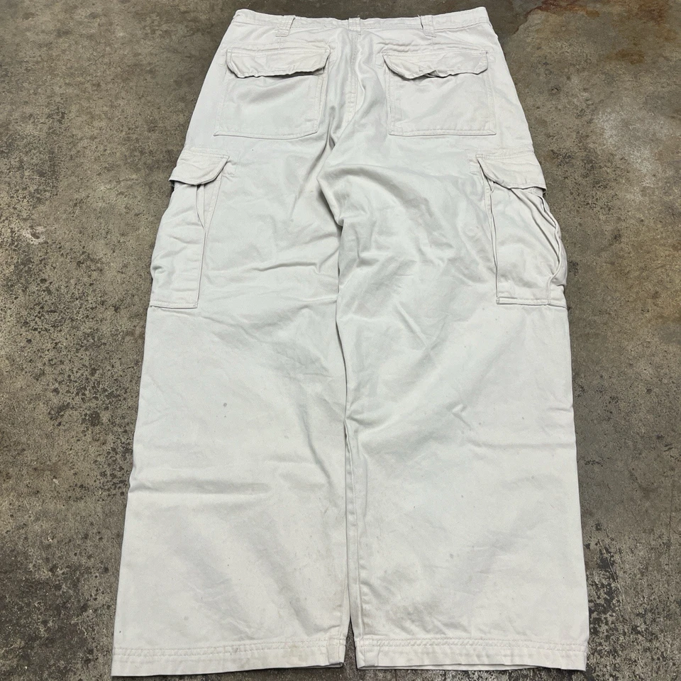 Pantalones cargo Y2K Steve & Barry’s para hombre 35 X 30 blancos holgados ropa de calle patinador años 00 Foto 2 de 4