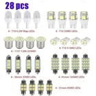 28Pcs Car Interior LED Light For Dome Map License Plate Lamp Bulbs Accessories