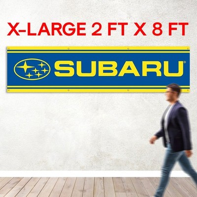 Subaru Banner Flag 2x8ft Car Racing Banner Wall Decor Garage Shop Man Cave