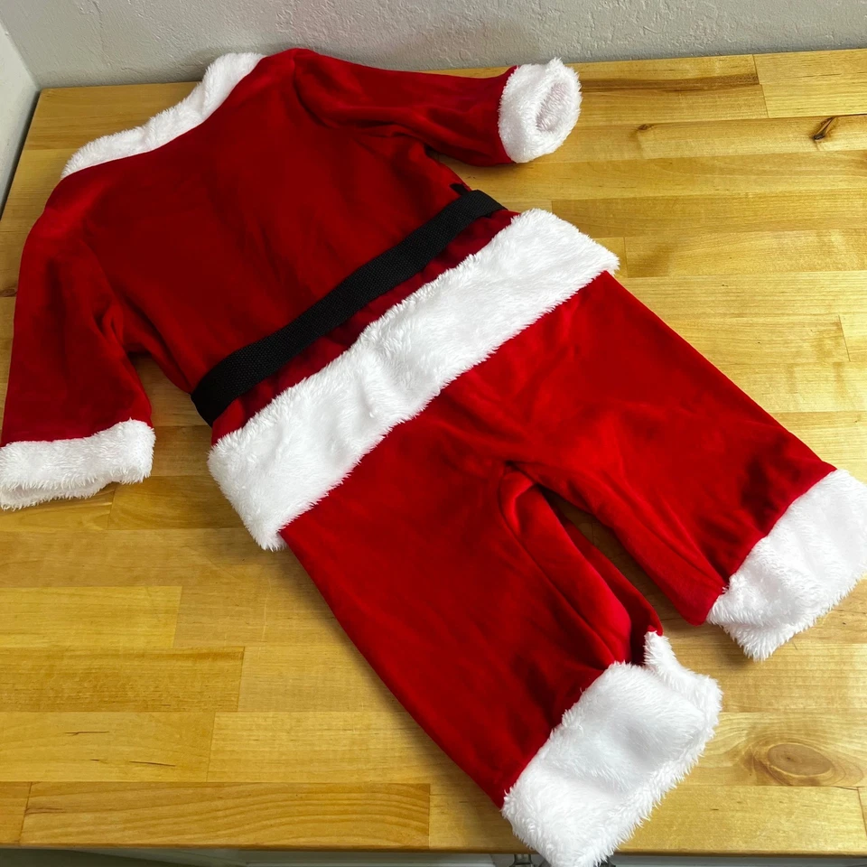 Disfraz de Papá Noel Niño Mameluco Mono de una pieza Rojo Blanco Navidad 2T/3T Foto 3 de 3