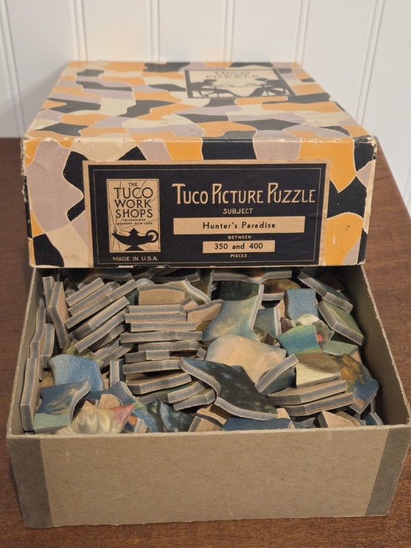 Vintage Tuco Picture Puzzle -Hunter's Paradise 1933 original box  Rare -Complete