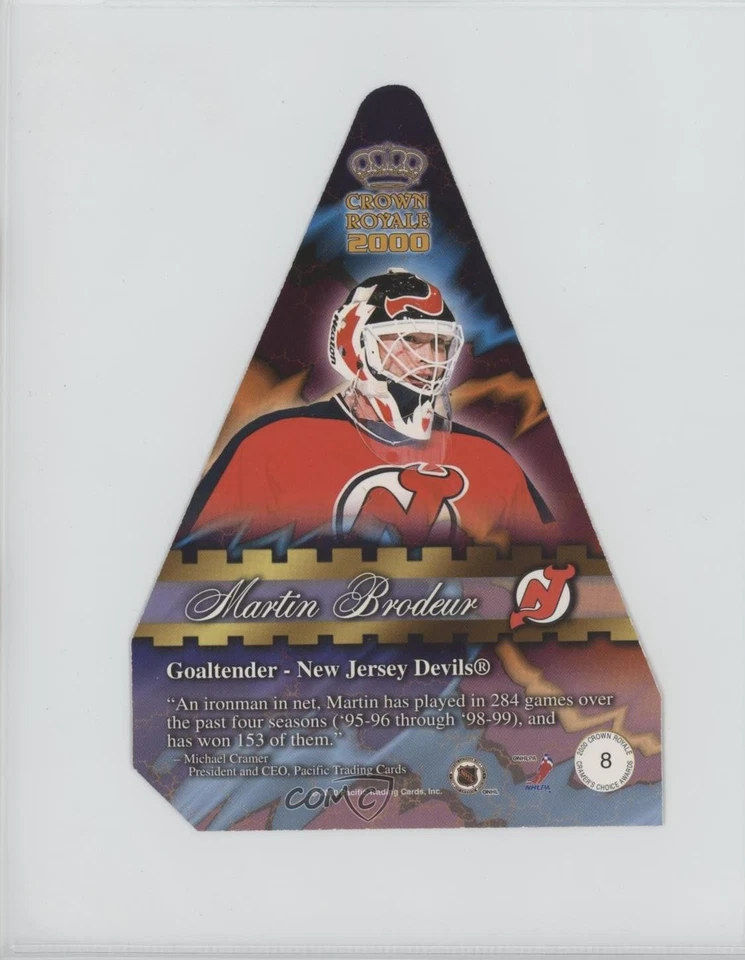 1999-00 Pacific Crown Royale Dark Blue /35 Martin Brodeur #8 HOF - Image 2 of 2