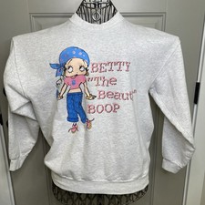 Betty Boop Sweatshirt Gray Betty The Beauty Boop Size Large 42-44