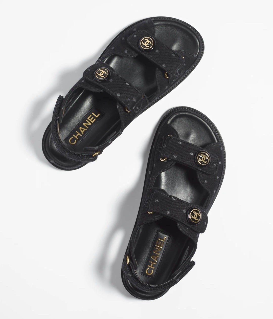 CHANEL CC Logo Dad Sandals with Interlocking Design