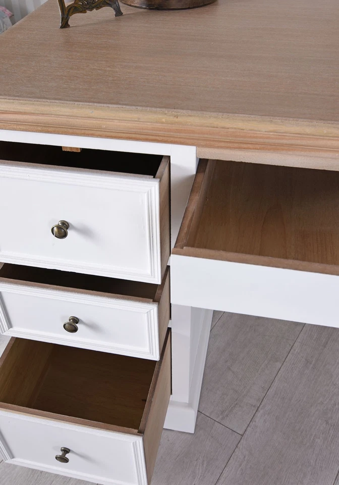 Schreibtisch Holz Landhausstil Bürotisch Arbeitstisch Antik Kinderschreibtisch - Bild 4 von 4