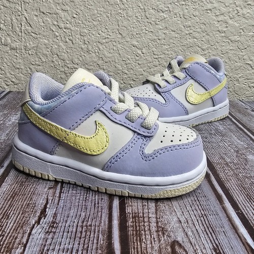 Nike Dunk Low SE Easter 2023 Toddler Sneakers Purple Yellow size 4c
