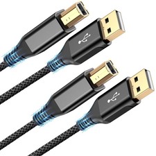 Printer Cable 10ft 2Pack, USB Printer Cord USB 2.0 Type A Male to B Male Cabl...