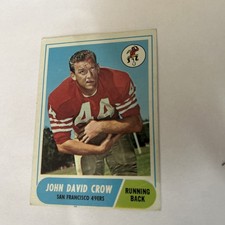 1968 Topps  Football Card #87 John David Crow San Francisco 49ers ExNm Free Ship