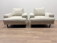 Habitat Julien Velvet Armchair Set – Natural (2 Chairs)