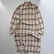 Sezane valentina midi dress women’s size 10 38 plaid check beige