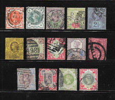 GB - 1887/1900 QV Jubilee Issue - Complete Set with both 1/- - VFU/FU